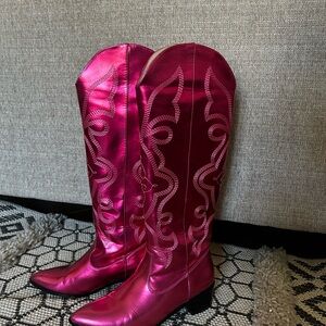 Pink Western-Style Women's Boots